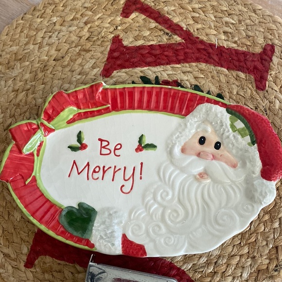 Be merry Santa decorative dish Fitz Floyd - Picture 1 of 3